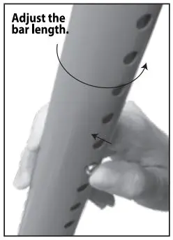 Hampton Direct 600606-80260 Door Security Bar Alarm and Receiver Instructions - Adjust the bar length