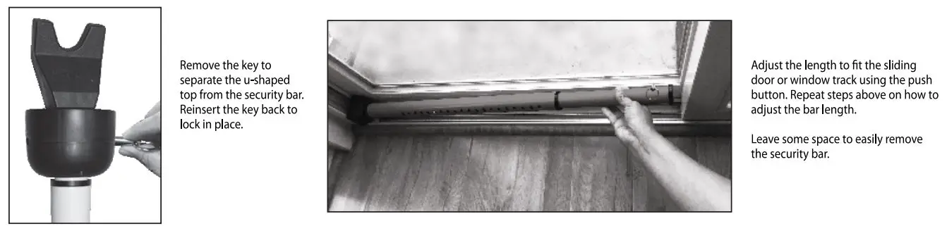 Hampton Direct 600606-80260 Door Security Bar Alarm and Receiver Instructions - Sliding dors & sliding Windows Installation