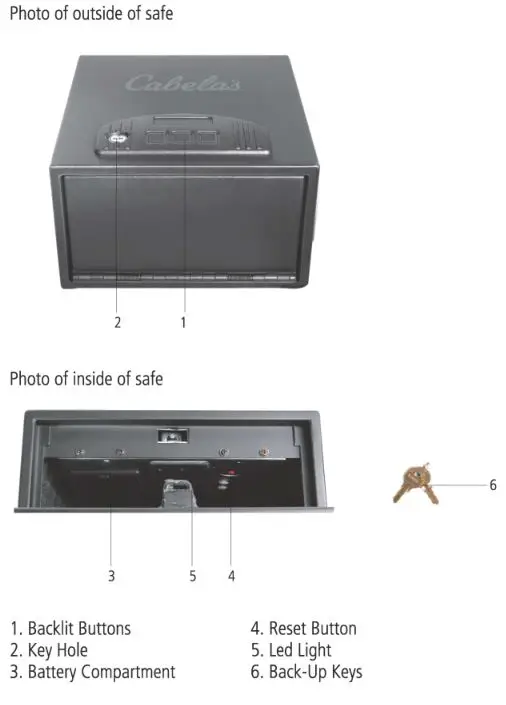 cabelas Quick Access Safe - PRODUCT DIAGRAM
