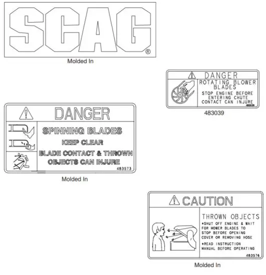 SCAG GC SZL Fabric 2 Bag Grass Catcher - GC DECALS