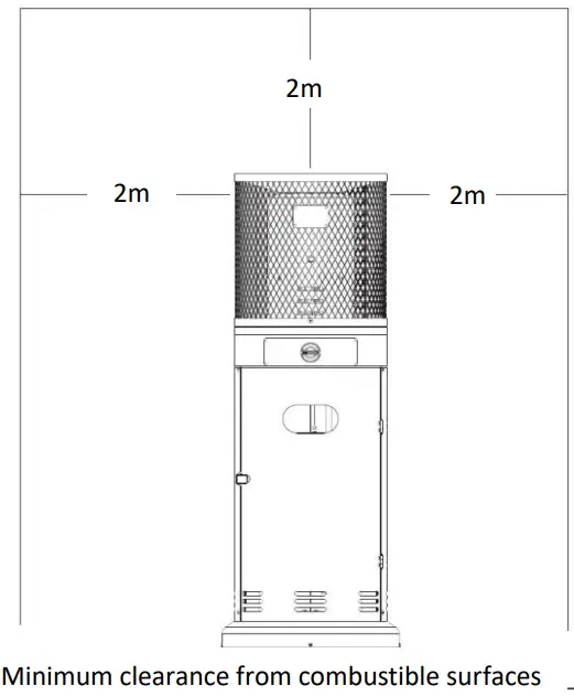 electriQ eiQTTGSS Gas Patio Heater - combustible