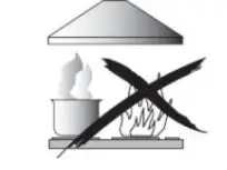 Hisense HHO60PABL Cooker Hood - Never leave naked flames under the chimney extractor
