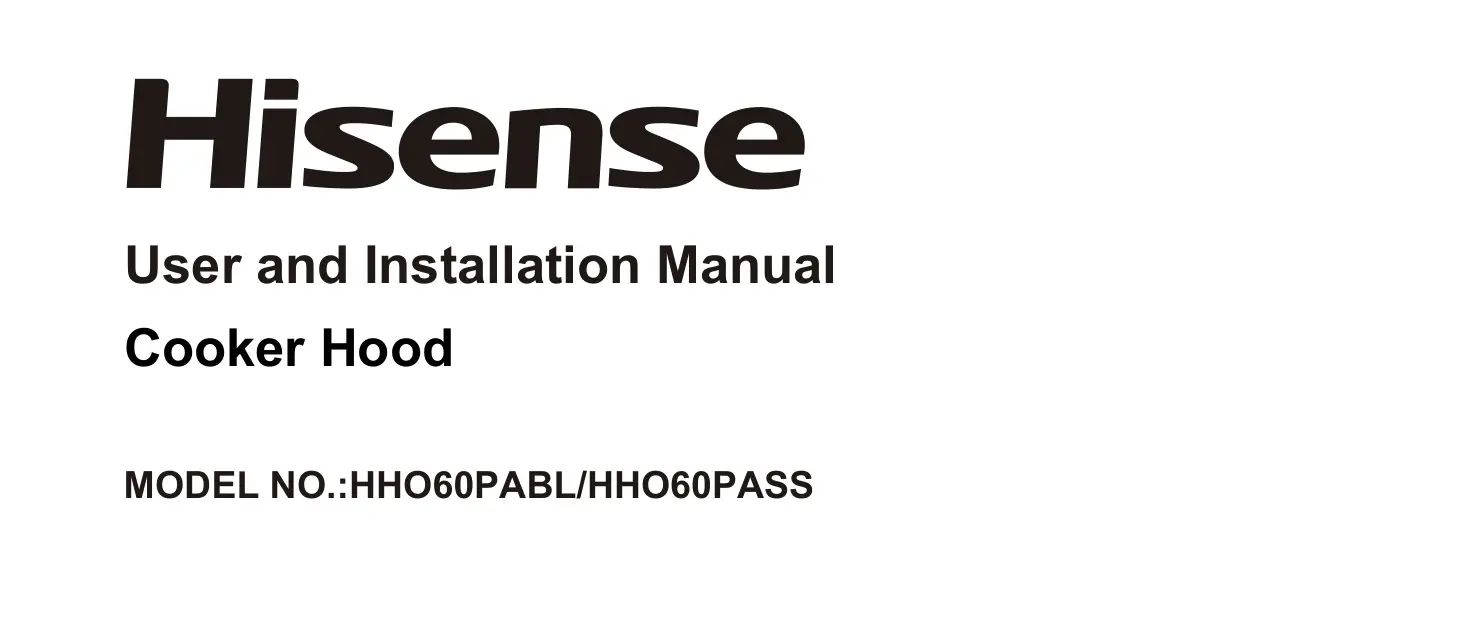 Hisense HHO60PABL Cooker Hood User Manual