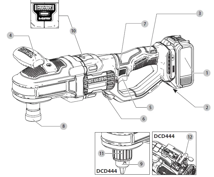 DEWALT-DCD443 20V Max 716 Inch 11 mm Quick-Change-Compact-Stud and-Jois- Drill fig 1