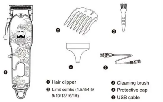 Suttik JM-2022 Professional Hair Clipper - figure 1