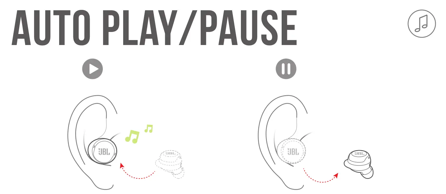 JBL LIVE FREE NC TWS Auto Play/Pause