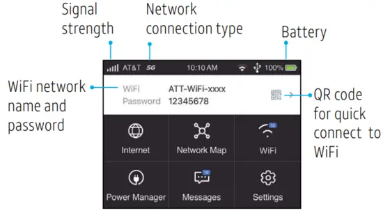 AT T Nighthawk M6 Pro 5G Mobile Hotspot - Home Screen