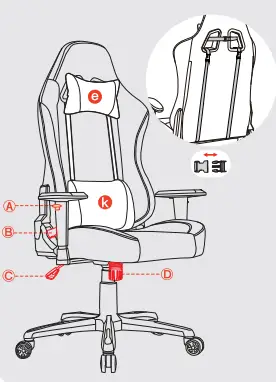 GTPLAYER EU-GT505-KD Gaming Chair 10