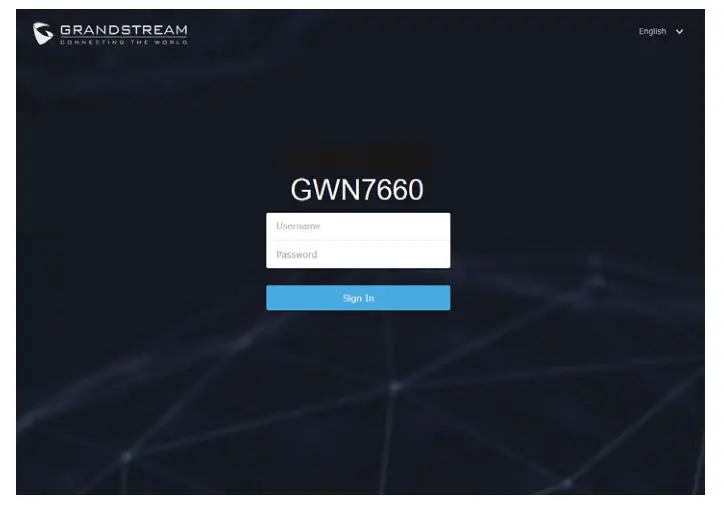 GRANDSTREAM GWN7660 802.11ax 2x2 2 Wi-Fi 6 Access Point - Enter username and password to login