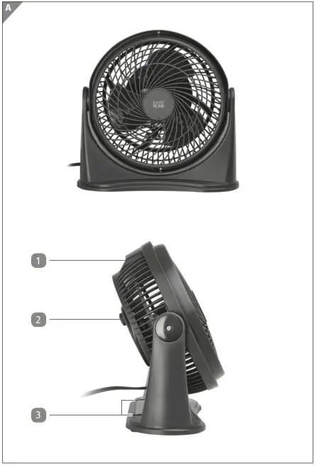 EASY HOME FT A01 8 Inch Air Circulator Fan - overview 1