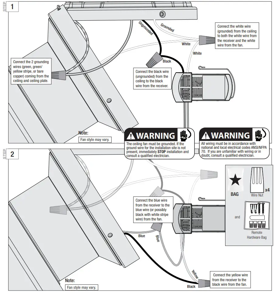 Hunter 51275 52 Inch Marshal Ceiling Fan with LED light - figure 6