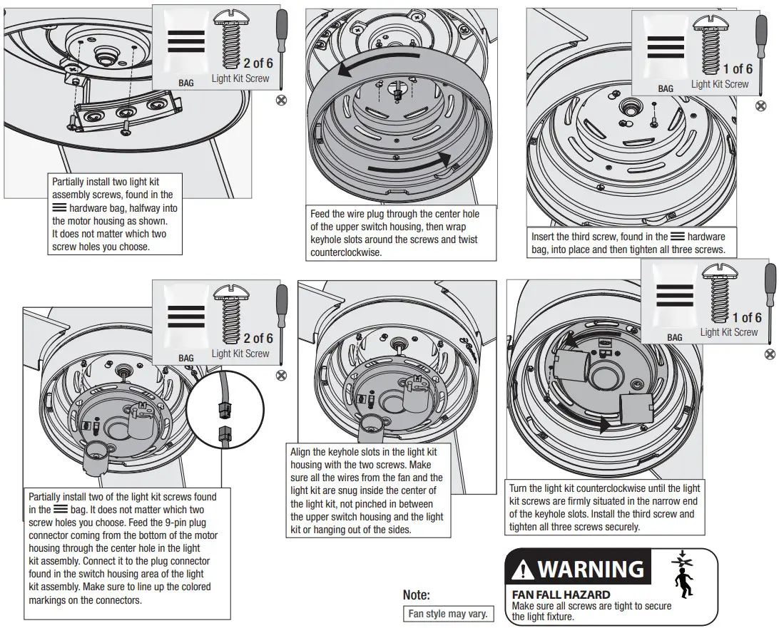 Hunter 51275 52 Inch Marshal Ceiling Fan with LED light - figure 9