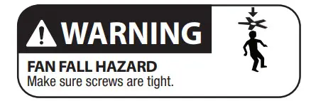 Hunter 51275 52 Inch Marshal Ceiling Fan with LED light - warning