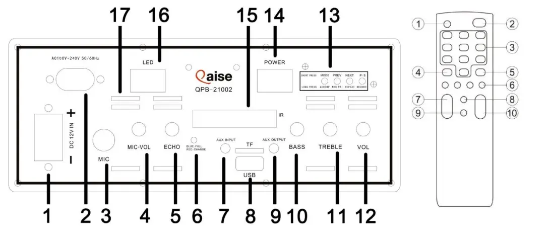 Qaise QPB-21002 Party Speaker - Fig