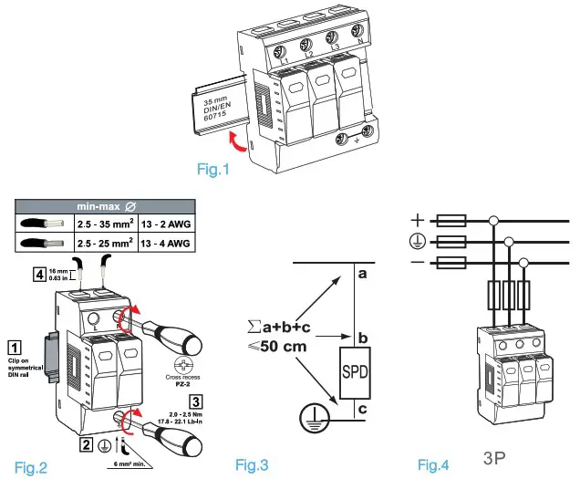 techno switch ST401DI Photo Voltaic System Surge Protection Device - safety instuction