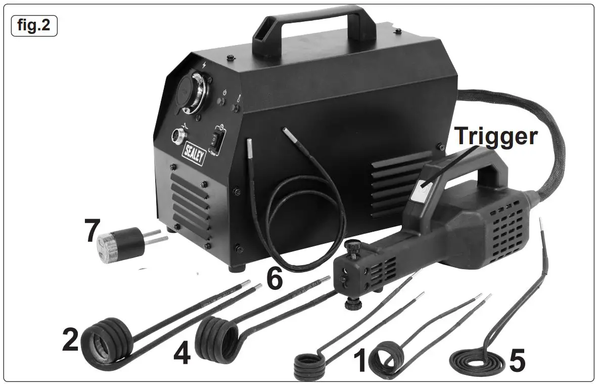 SEALEY VS250.V2 2300W Induction Heater Rapid Heat Instruction Manual - Fig 2