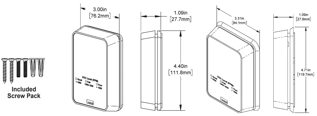 VOC CO2e Room Sensor in a BAPI-Stat Quantum - Overview