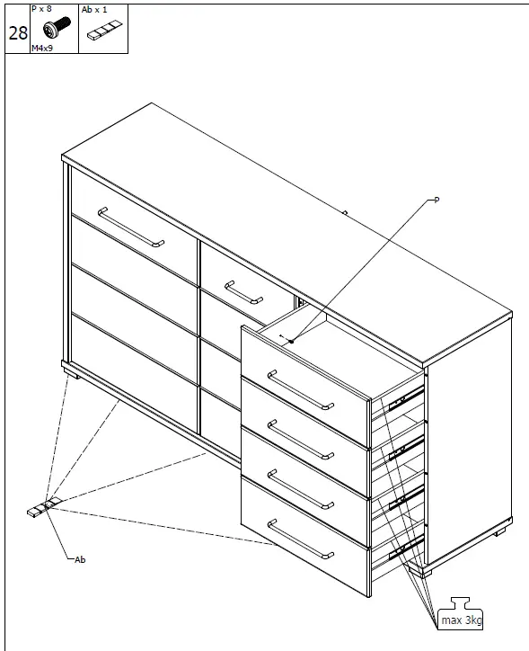 DEDEMAN Lusitania 2K4F Chest Drawers 12