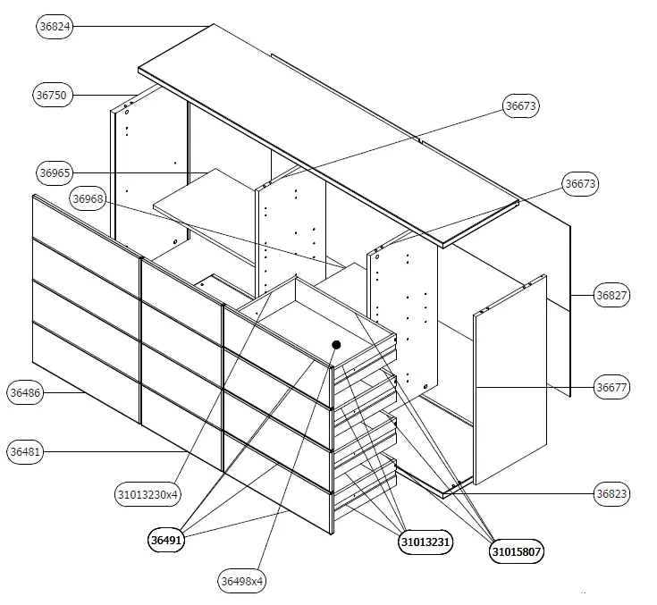 DEDEMAN Lusitania 2K4F Chest Drawers 2