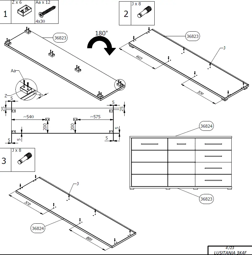 DEDEMAN Lusitania 2K4F Chest Drawers 5