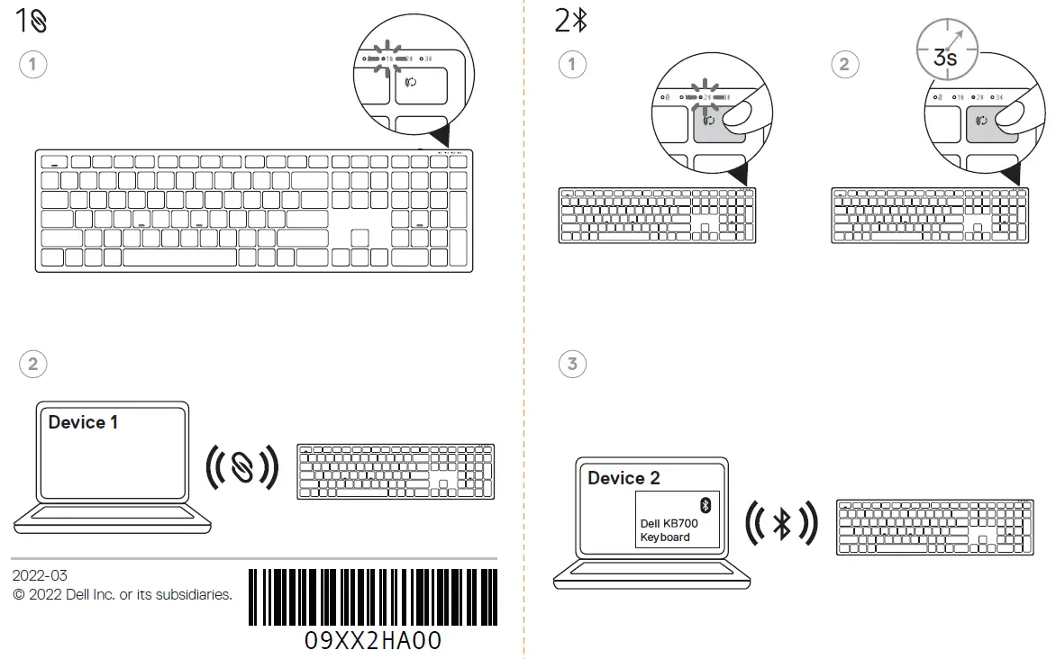 DELL KB700 Multi-Device Wireless Keyboard 4