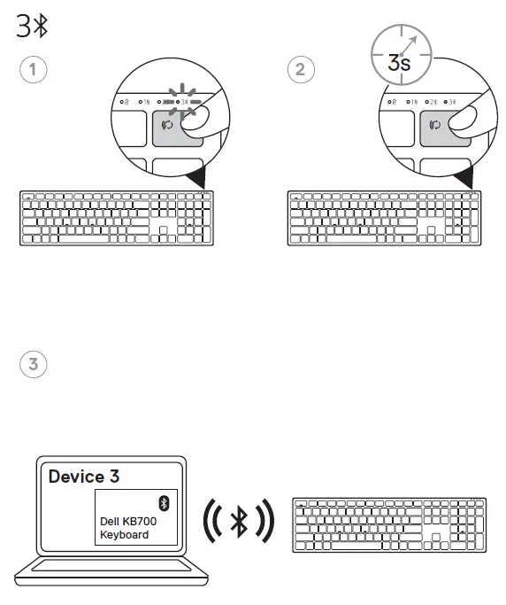 DELL KB700 Multi-Device Wireless Keyboard 5