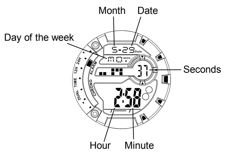SEKONDA IS47C Mens Digital Watch - DISPLAY