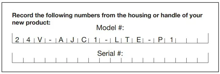 Model + Serial Numbers 