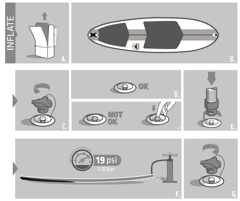 OLAIAN SURF 500 Compact Inflatable Surfboard 3