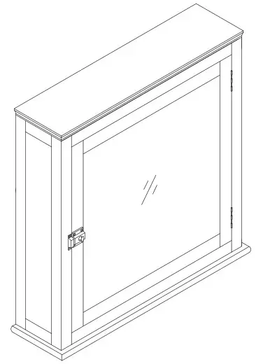 TEAMSON HOME 7039 Madison 18 75 in W x 6 in D x 19 in H Removable Wooden Medicine Cabinet - Cover