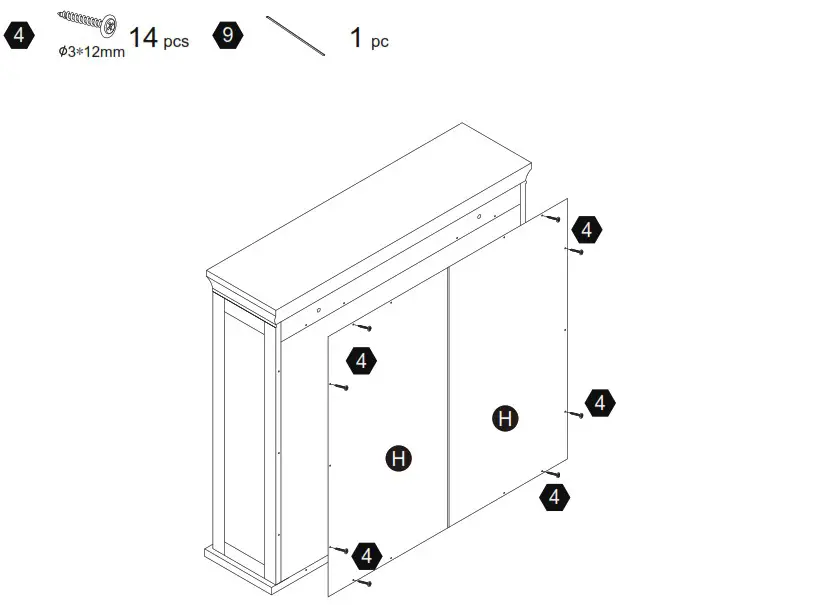 TEAMSON HOME 7039 Madison 18 75 in W x 6 in D x 19 in H Removable Wooden Medicine Cabinet - Hardware 4