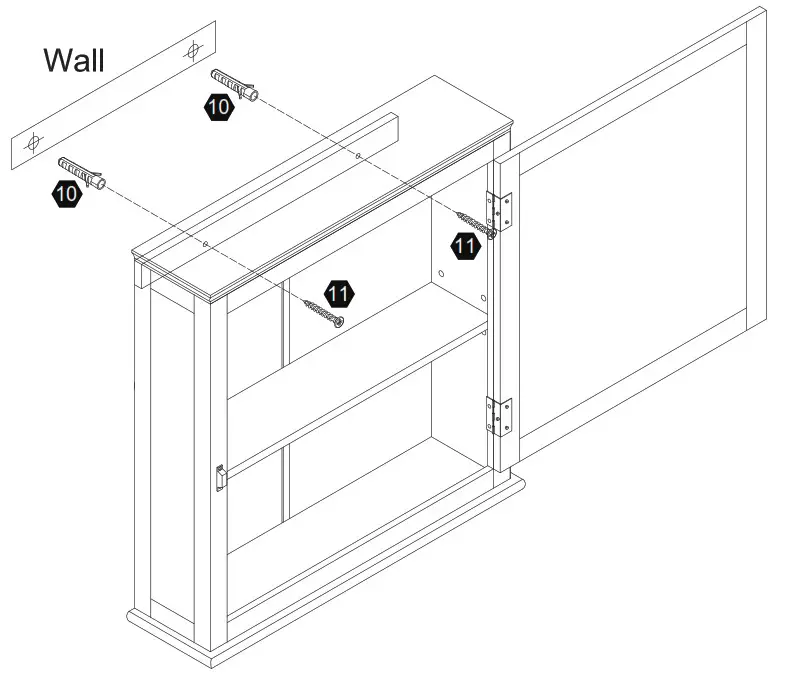 TEAMSON HOME 7039 Madison 18 75 in W x 6 in D x 19 in H Removable Wooden Medicine Cabinet - Hardware 9
