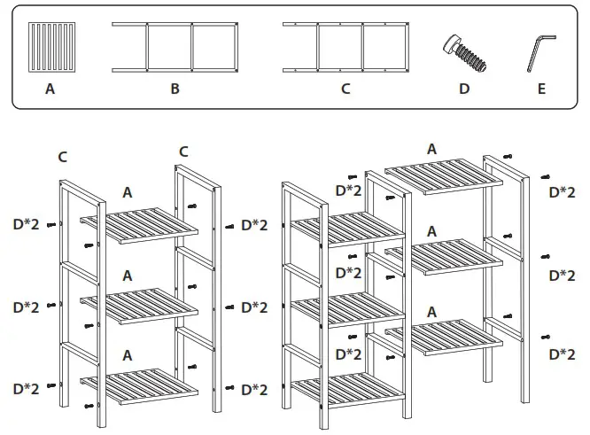 serenelife SLADJSHV99 9 Tier Adjustable Storage Shelf - Assembly Instructions 1