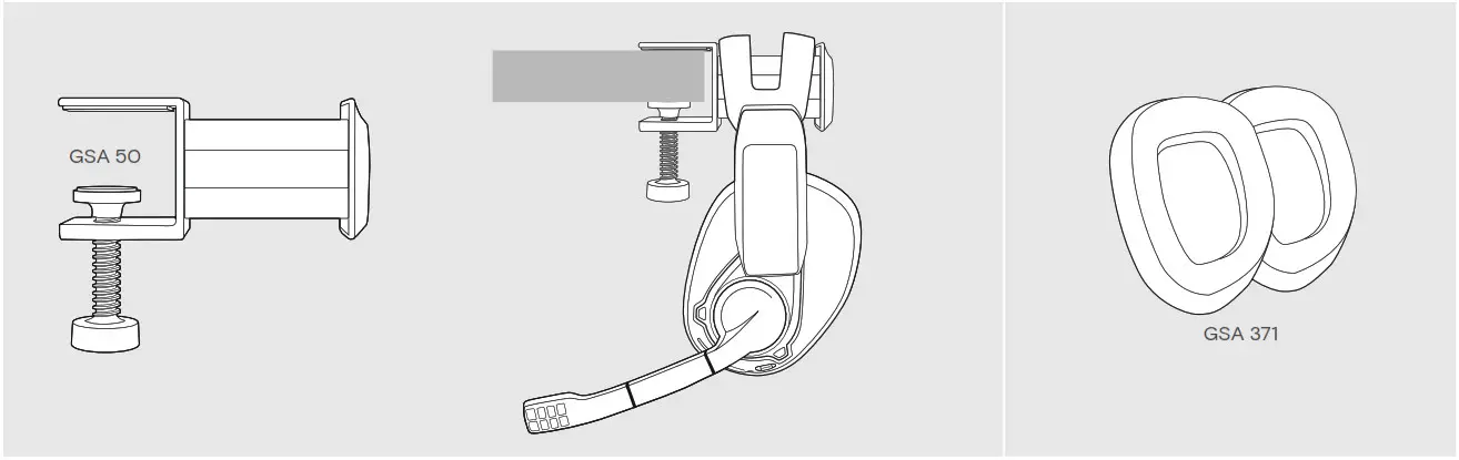 Sennheiser SCBT12 GSP 370 Wireless Gaming Headset - Accessories