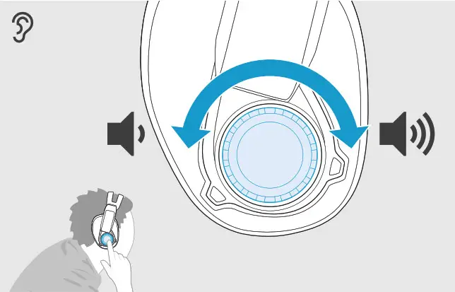 Sennheiser SCBT12 GSP 370 Wireless Gaming Headset - Adjusting the volume