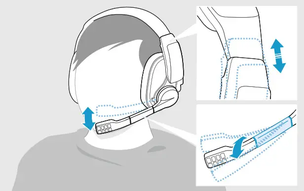 Sennheiser SCBT12 GSP 370 Wireless Gaming Headset - Adjusting & wearling the headset