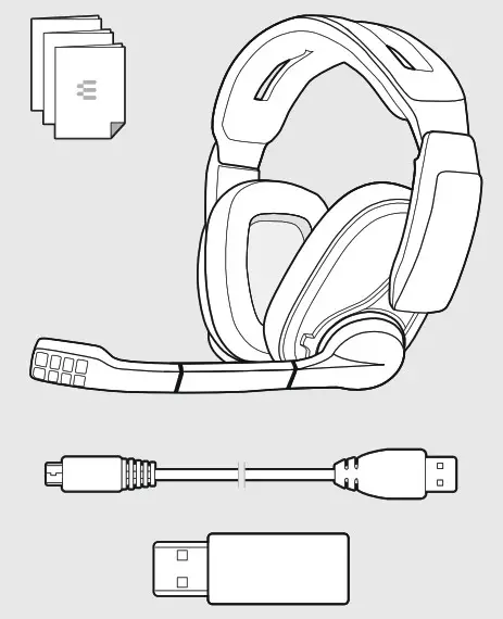 Sennheiser SCBT12 GSP 370 Wireless Gaming Headset - Package Contents