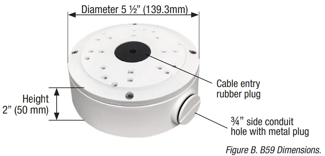 i3 INTERNATIONAL B59 Back Box Mounting Base for H59 Camera Series - Fig 2
