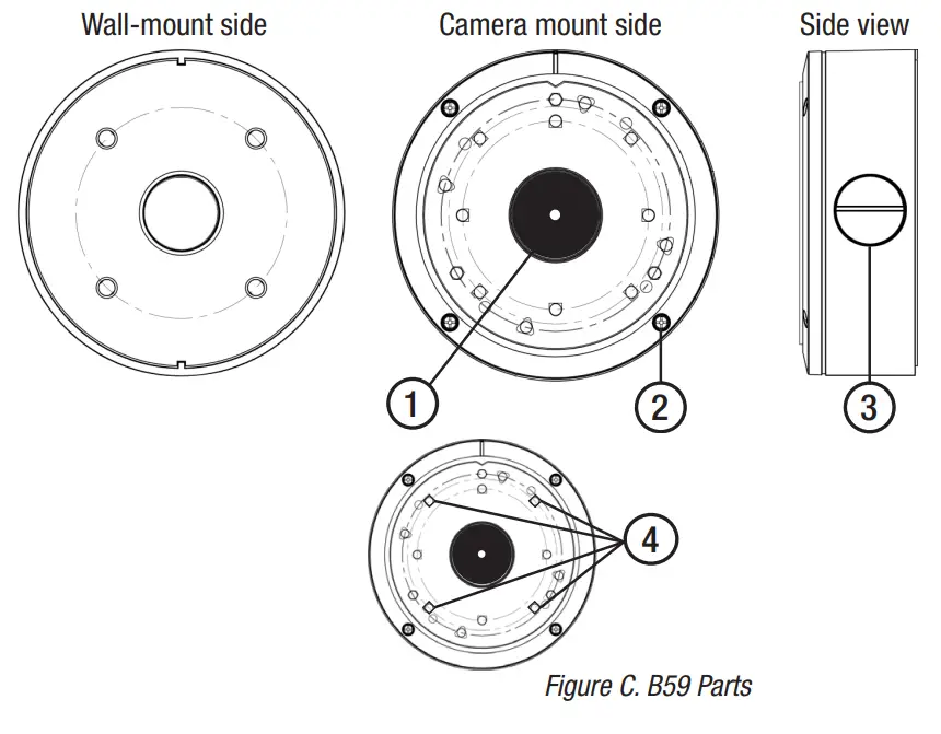 i3 INTERNATIONAL B59 Back Box Mounting Base for H59 Camera Series - Fig 3