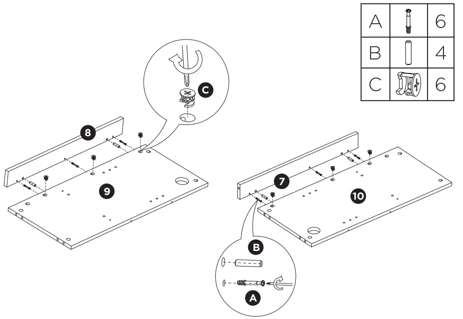 TURBRO Fireside FS58 Door TV Stand - Assembly 10