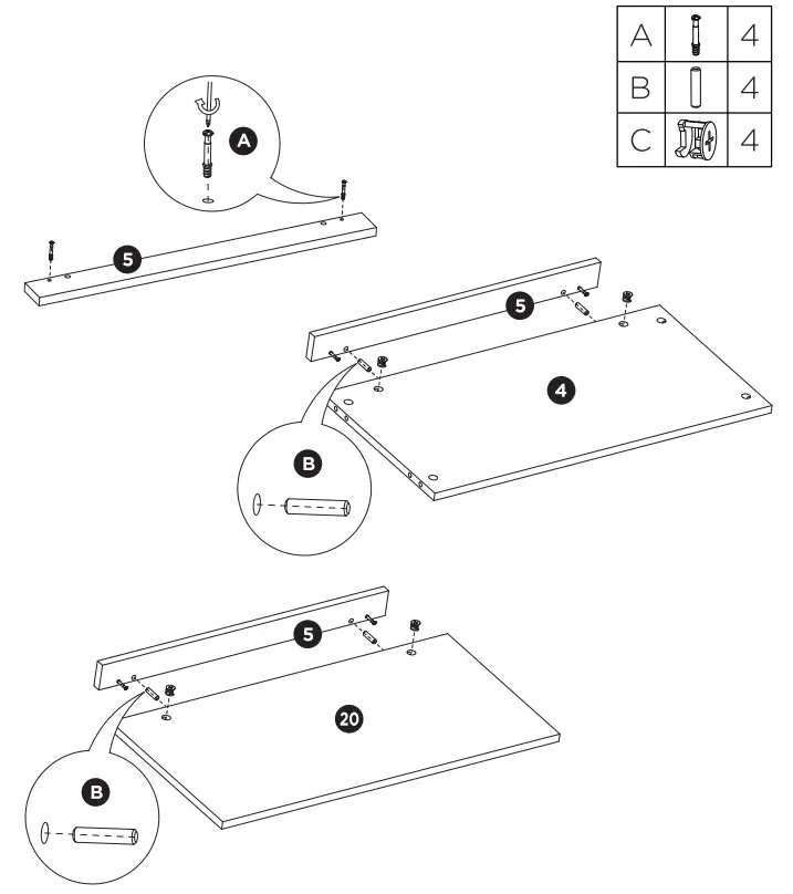 TURBRO Fireside FS58 Door TV Stand - Assembly 11