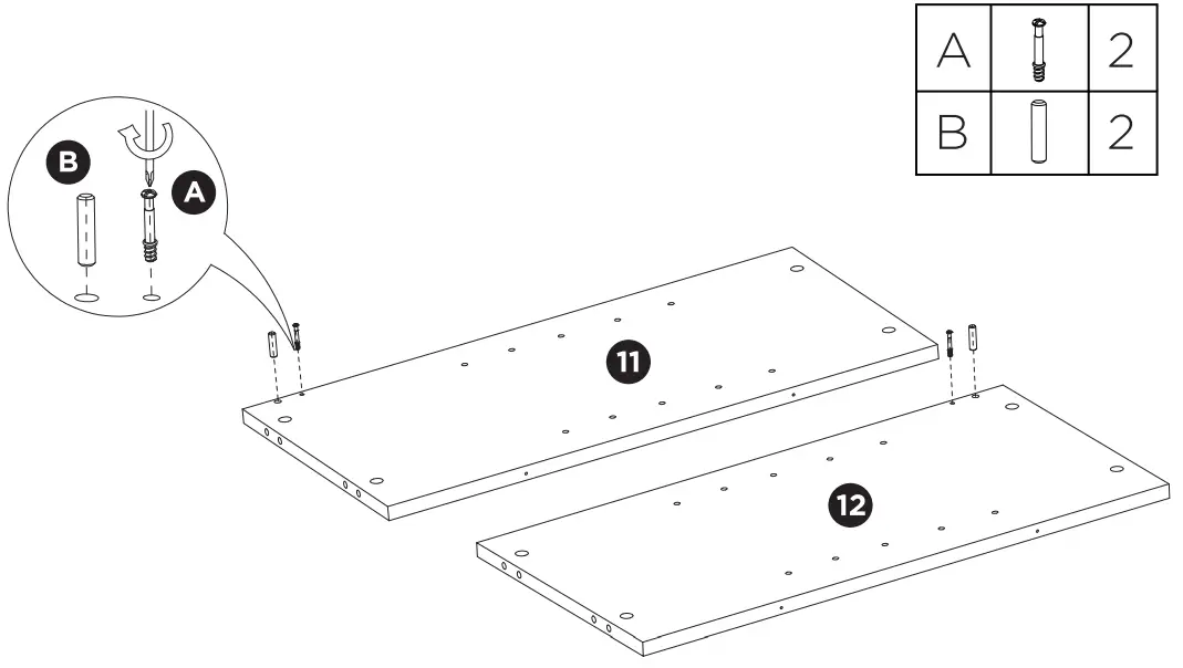 TURBRO Fireside FS58 Door TV Stand - Assembly 14