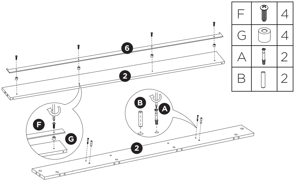 TURBRO Fireside FS58 Door TV Stand - Assembly 16