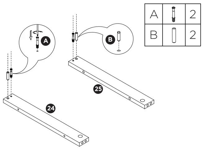 TURBRO Fireside FS58 Door TV Stand - Assembly 2