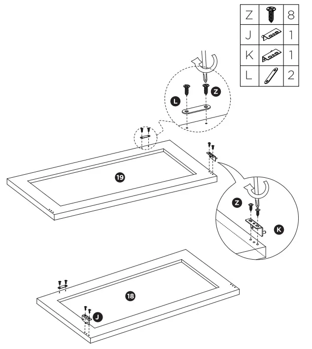 TURBRO Fireside FS58 Door TV Stand - Assembly 20
