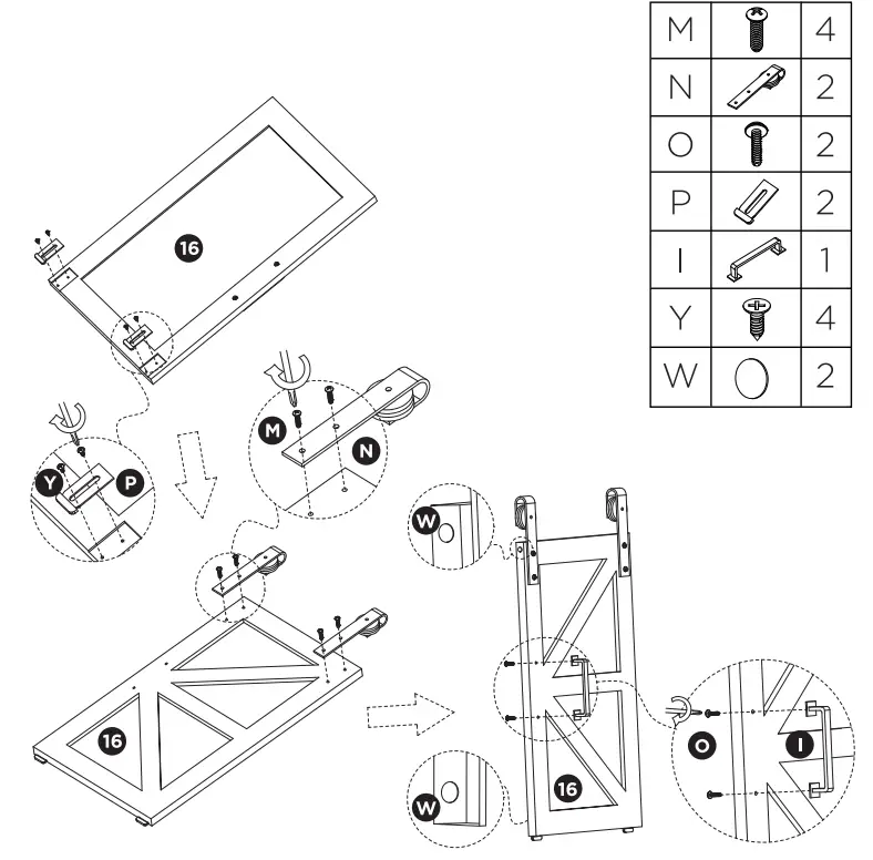 TURBRO Fireside FS58 Door TV Stand - Assembly 23