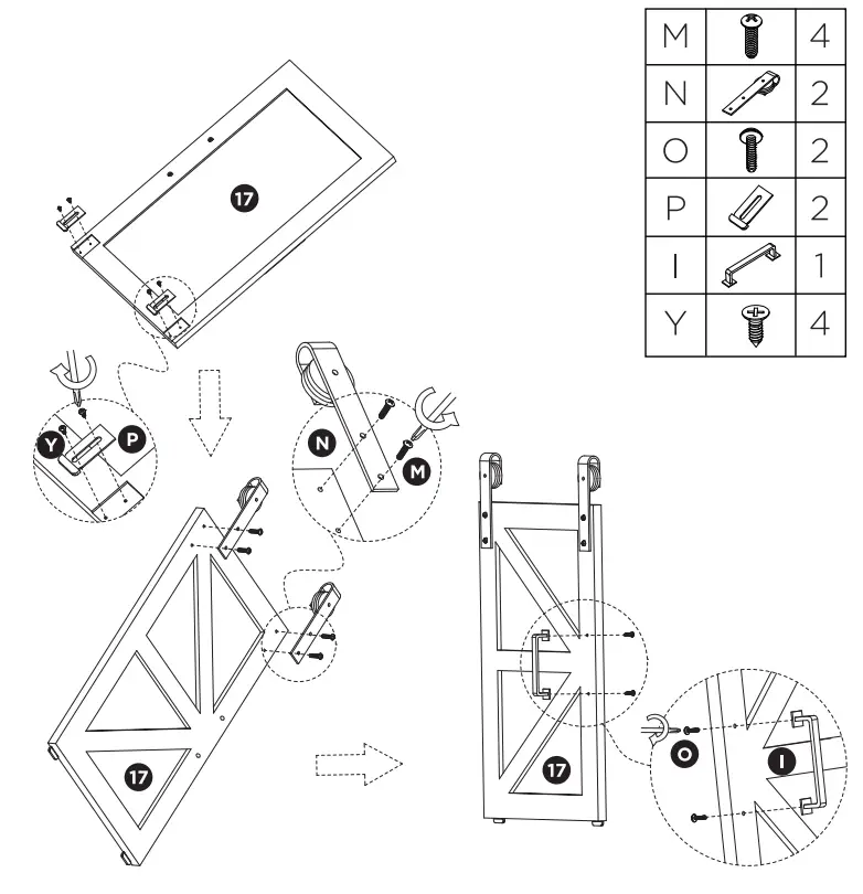 TURBRO Fireside FS58 Door TV Stand - Assembly 24