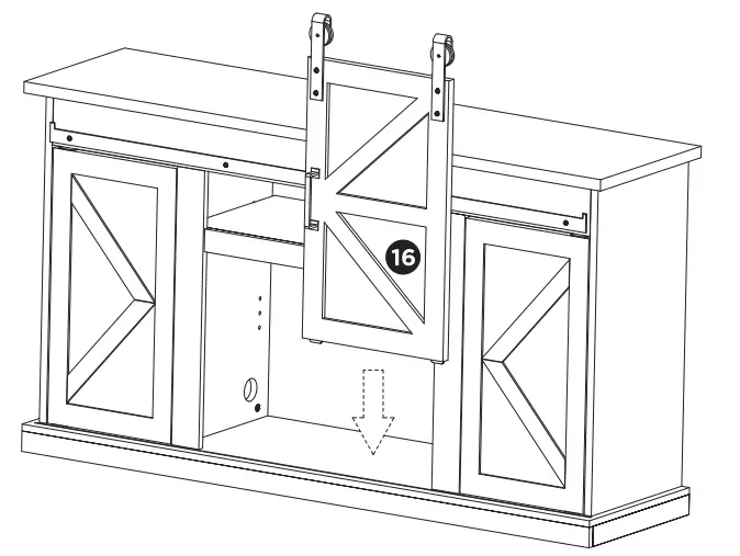 TURBRO Fireside FS58 Door TV Stand - Assembly 25
