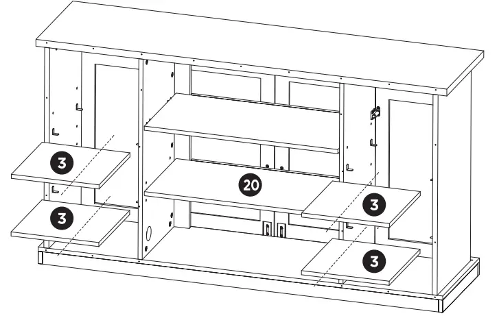 TURBRO Fireside FS58 Door TV Stand - Assembly 28