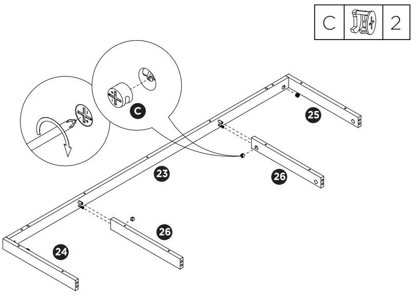 TURBRO Fireside FS58 Door TV Stand - Assembly 4